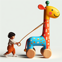 Manhattan Toy Pull-Along Wooden Giraffe