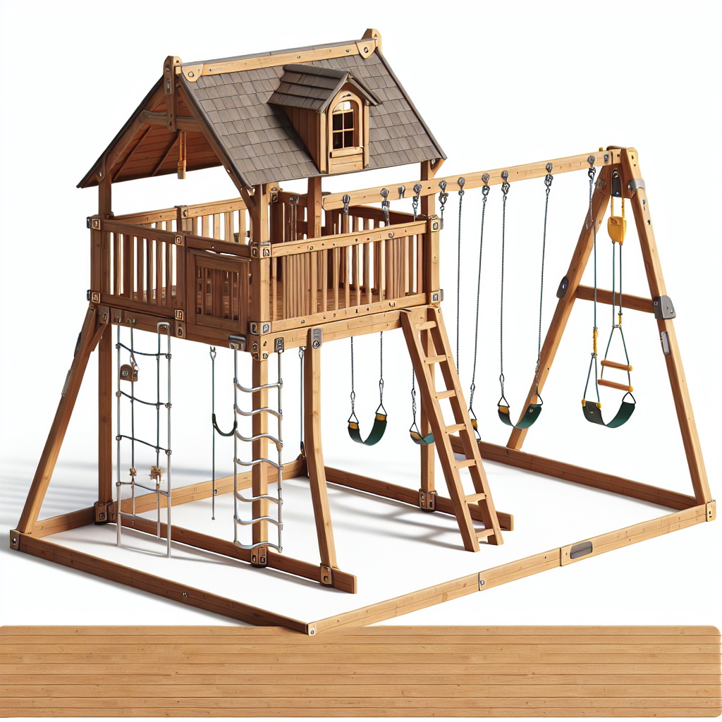 Backyard Discovery Skyfort II All Cedar Wood Swing Set