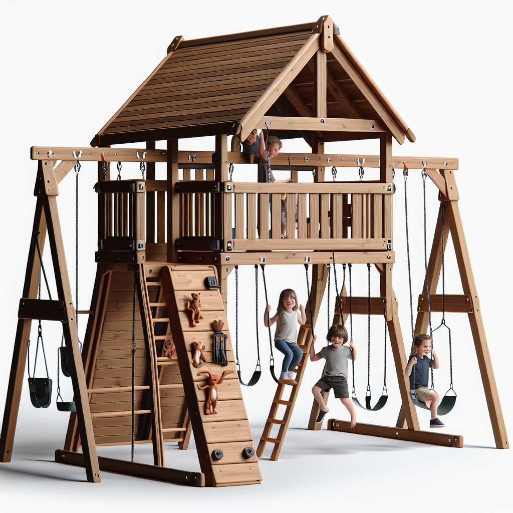 Backyard Discovery Skyfort II All Cedar Wood Swing Set