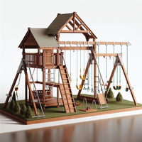 Backyard Discovery Skyfort II All Cedar Wood Swing Set