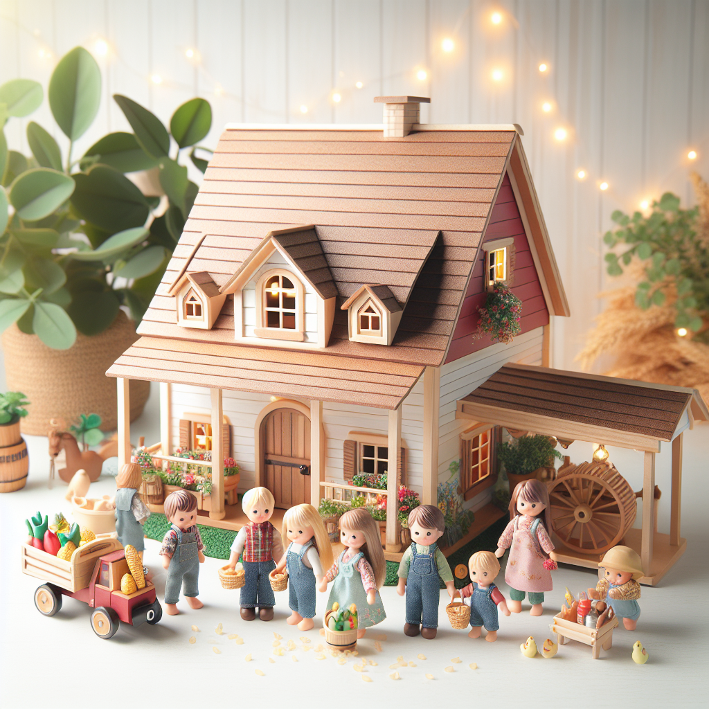 Farmhouse Wooden Dollhouse